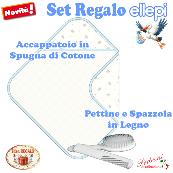 ELLEPI SET REGALO Triangolo in Cotone con accessori CR1036 Cielo ELLEPI SET REGALO Triangolo in Cotone con accessori CR1036 Cielo